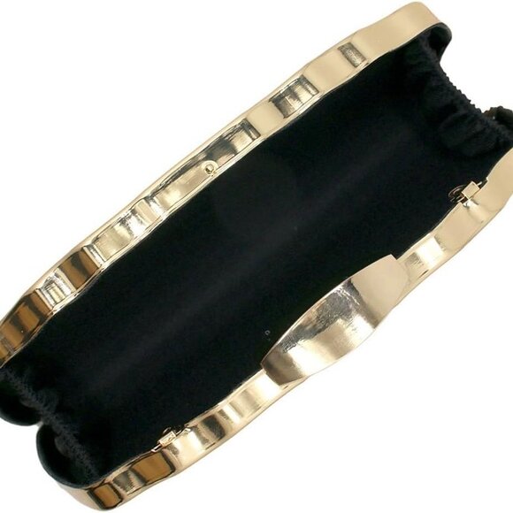 Women Metallic Clutch Purse Evening Bag Wedding Party Shoulder Bag - Picture 5 of 6